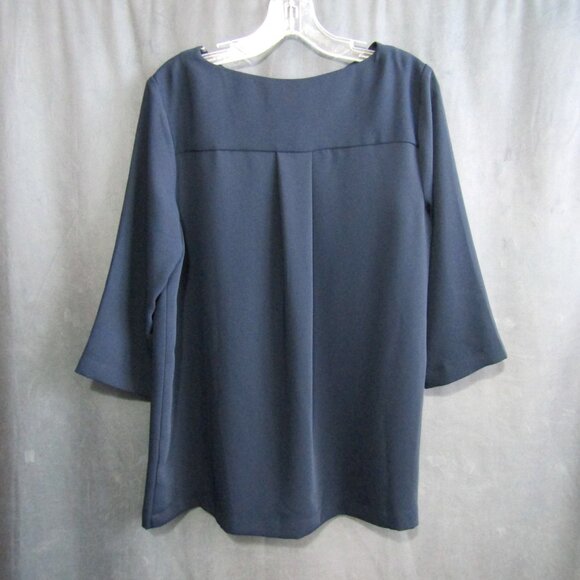 J Jill Wearever Easy Care Navy Blue Knit Tunic 3/4 Sleeve Top Size S New Tag - Picture 4 of 9